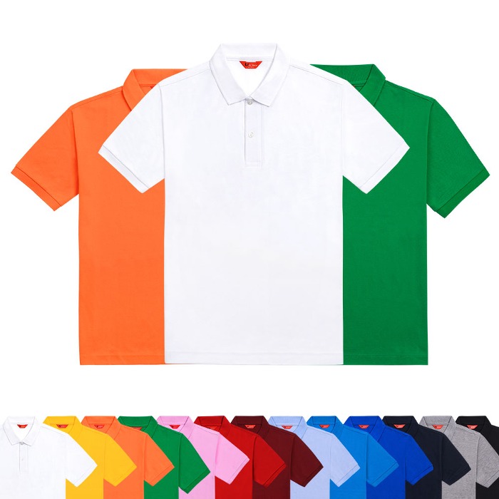 반팔 실켓카라 티셔츠 남녀공용 S~3XL 커플 회사 식당 유니폼 단체복 빅사이즈