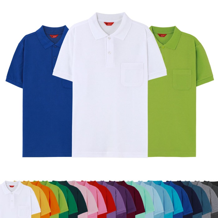 반팔 포켓카라 티셔츠 남녀공용 S~3XL 커플 단체티 작업복 빅사이즈 회사유니폼